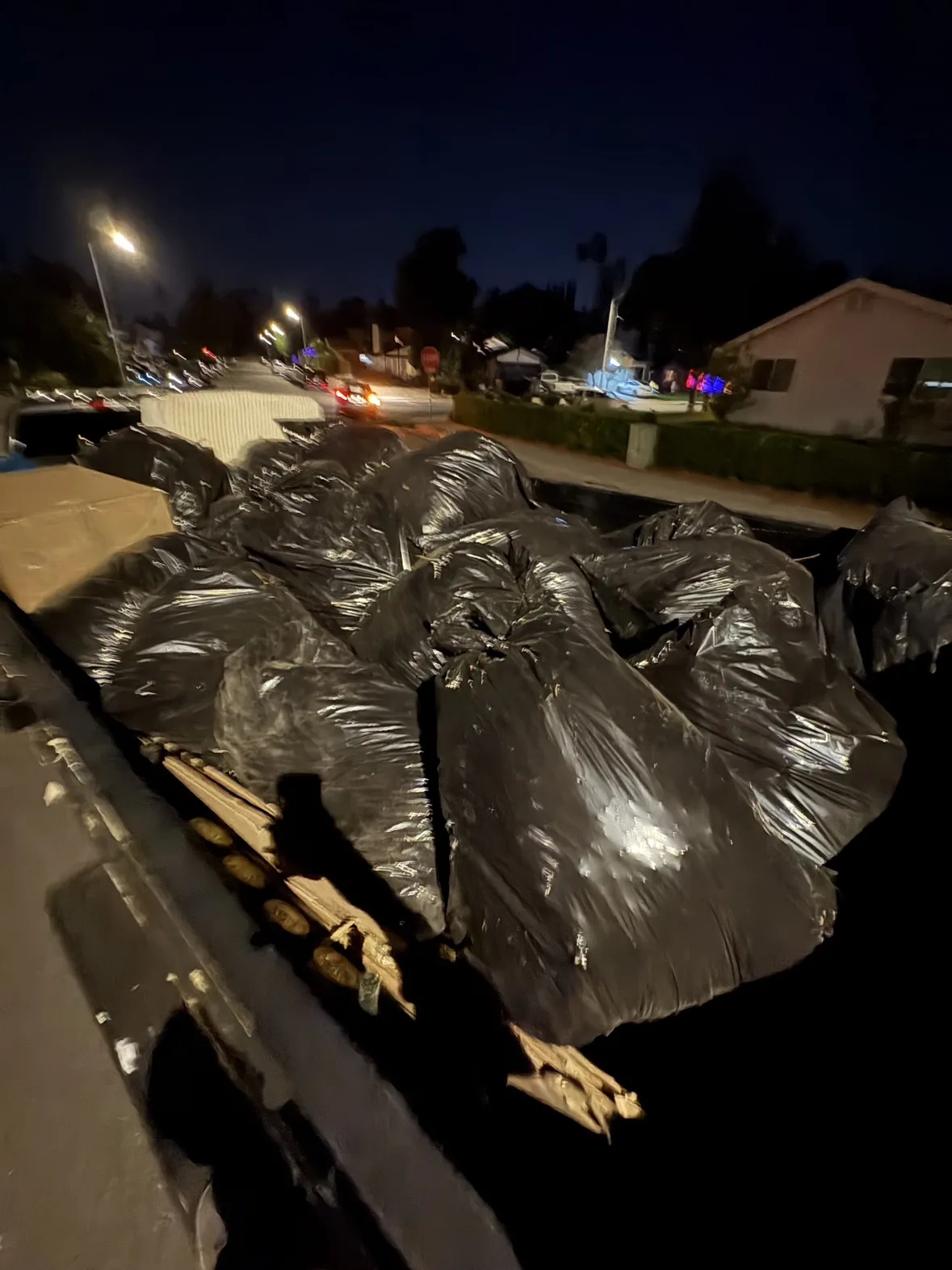 Trailer loaded with removed junk and yard debris